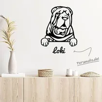 Comprar Cuadro Negro Perro Personalizado Madera Shar-pei