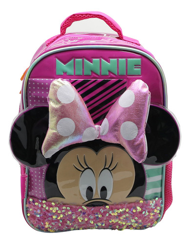 Mochila Escolar Cresko 12p Mickey Y Minnie Espalda Color Rosa Diseño de la tela Minnie Mouse