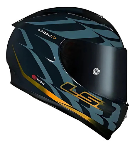 Capacete Ls2 Ff323 Arrow R Flames Azul Ouro Azul/dourado Flames Azul Ouro 60