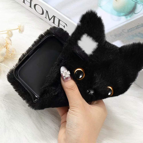 Funda De Teléfono Plush Lovely Cat, Elegante Funda Protectora Para Teléfono