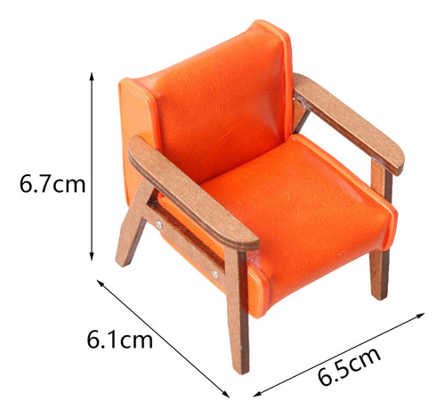 Muebles Para Casa De Muñecas, Sofá En Naranja Pequeño