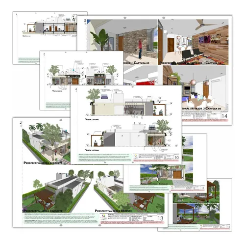 Plano De Casa Moderna Medidas Diseño Color 123m2