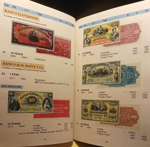 Imagen 6 de 7 de Ed 2023 Catalogo Billetes Bancos Privados D Chile 1865-1898.