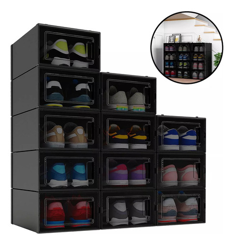 Cajas Organizadoras Cajoneras Apilables Zapatos 12 Pzs