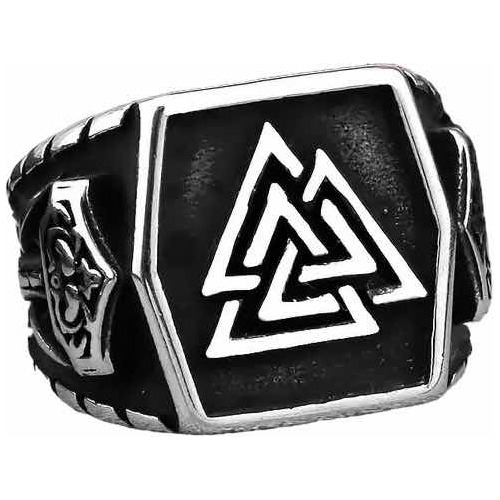 Anillo Vikingo Modelo Valknut + Mjolnir Martillo De Thor