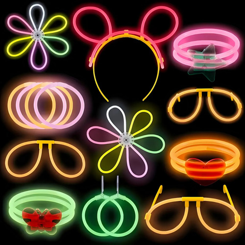 100 Pulseras Neón Fosforescente Brilla Stick Eventos Fiestas
