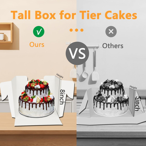 15 Cajas Pasteles, 10 X 10 X 8 Pulgadas De Alto, Caja D...