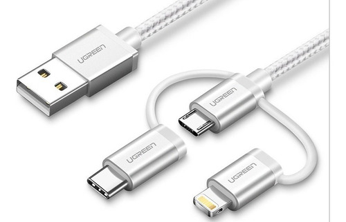 Cable Lightning+micro Usb+type C (3 In 1) 1.5mt Ugreen 50203