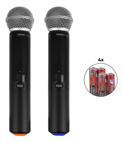 Microfone De Mão Profissional Sem Fio 2 Canais Wifi Karaokê