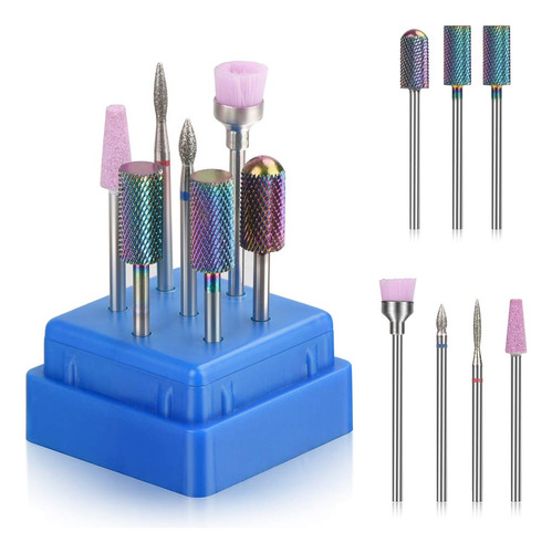 Bulex 7pcs Nail Drill Bits For Acrylic Nails - 3/32 Electri.