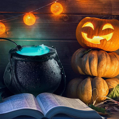 Cubo Brujas Halloween 12 Led, Caldero Halloween