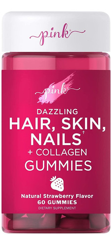 Pink Hair Skin Nails Gummies | 60 Unidades | Plus Colágeno |