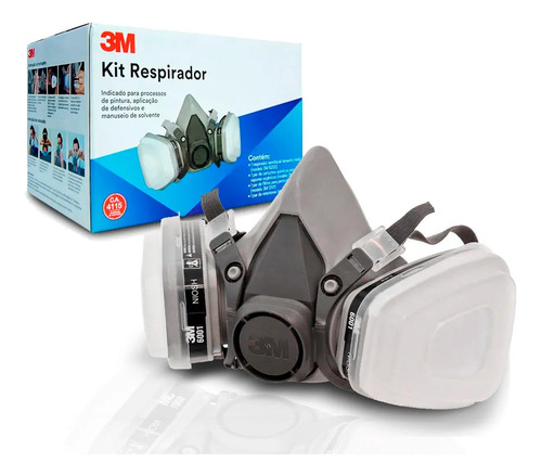 Kit Respirador 3m 6200 Semi Facial Pintura - Hb004586481