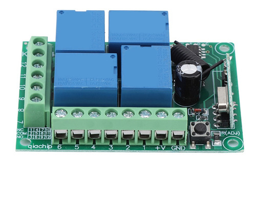 Imagen 7 de 10 de 12v 433 Mhz 4 Canales Relé De Canal Rf Puertas De Garaje Ina
