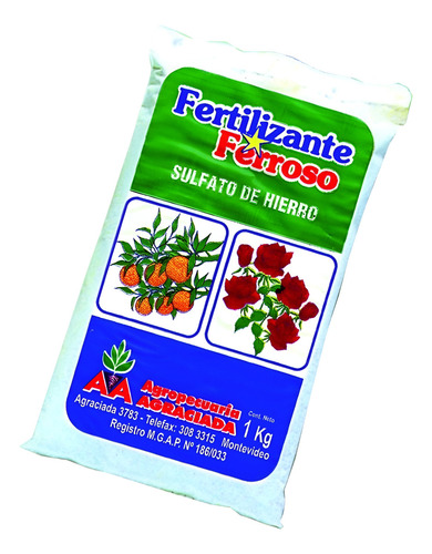Sulfato De Hierro Cura Previene Hojas Amarillas 1 Kg Agro A