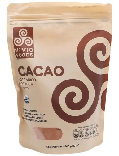 Cacao Orgánico Premium En Polvo - Vivio Foods  - Fralugio