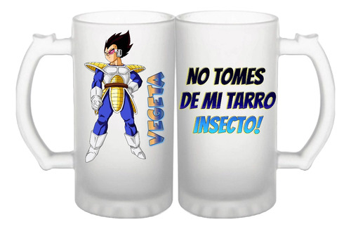 Tarro Anime Dragon Ball Z  Cervecero Vegeta Satinado 16oz