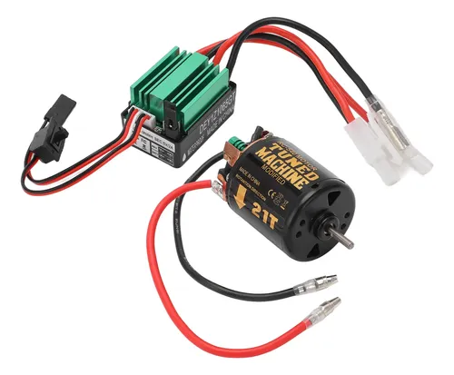 Combo Moteur Brossé 540 21T Et ESC 60A étanche – Pour Voiture RC 1/10, 6V/3A BEC