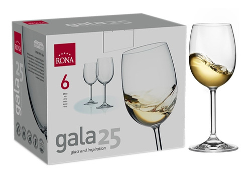 Set De 6 Copas De Vino Blanco De Cristal Rona  250 Ml 