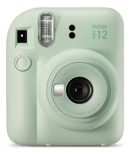 Kit Câmera Instax Mini 12 + 10 Fotos Macaron + Bolsa Verde