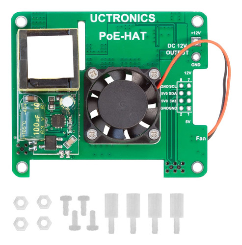 Uctronics Poe+ Hat Para Raspberry Pi 4b 802.3at Power Over 4