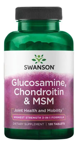 Glucosamina, Chondrointin Y Msm 120 Tabletas Swanson 