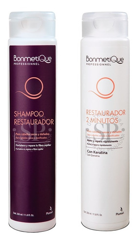 Kit Bonmetique Shampoo + Acond. Restaurador 2 Minutos X350ml