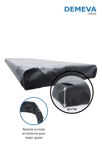 Sábana Desechable Negra Para Camilla Con Resorte Demeva 10pz Negro Liso