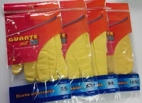 Guantes De Látex Doméstico Amarillo (3 Pares)