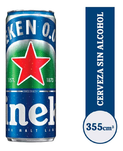 Cerveza  Sin Alcohol Heineken 0% Lata 355cc X 12 Unidades