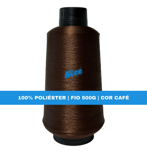 Kit Fio Overloque 500g - 10 Cones Colorido Cor Café