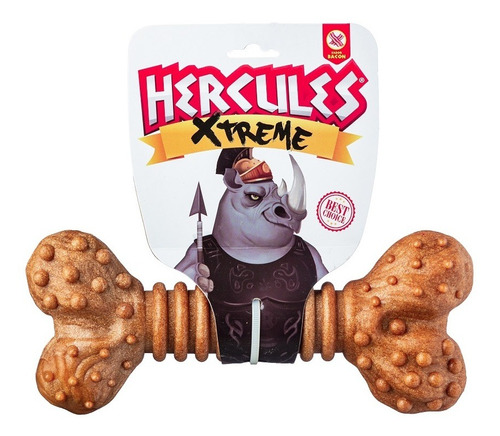 Brinquedo Mordedor Cães Hercules Osso Nylon Xtreme Bacon G