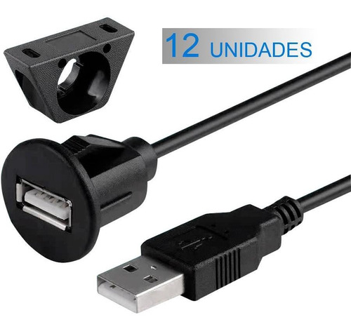 Kit 12 Cabos Usb 2.0 Extensão Macho Femea Multimídia 1 Metro