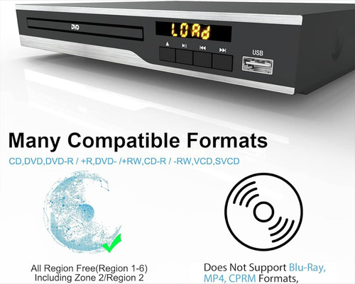 Reproductor De Dvd Maite Mtdvd-ba Region Free Con Salidas Rc