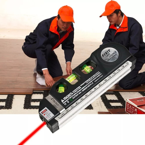 Nivel Laser 3 Burbujas Cinta Métrica Regla Cruz Horiz Vertic