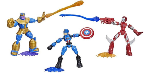 Marvel Avengers Bend And Flex 3 Figuras Accesorios Avengers
