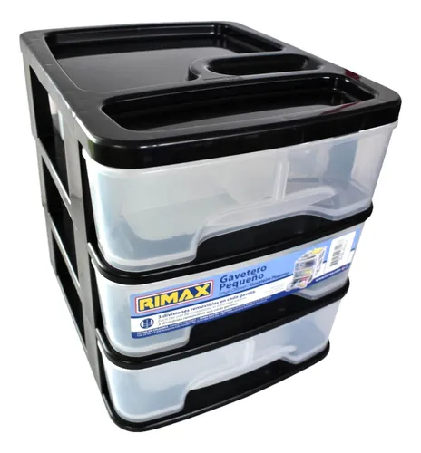 Caja Organizadora Pequeña De 3 Niveles Negro Rimax
