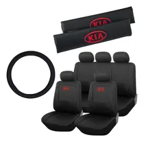 Comprar Funda Ecocuero + Cubre Cinto Logo Kia Motors + Cubre Volante