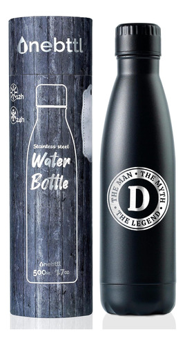 Botella De Agua Personalizada Para Hombres - Letra D The Man