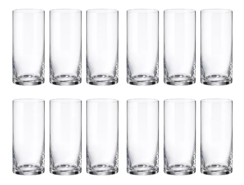 Set 12pzs Vasos Cristal Vidrio 350ml Modernos Tipo Highball