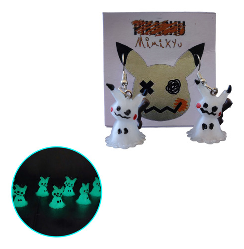 Pokemon Aretes Mimikyu Halloween Brillan En La Oscuridad