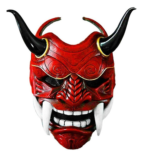 . Máscara De Diablo Rojo Hannya Demon Oni Samurai Noh Kabuk