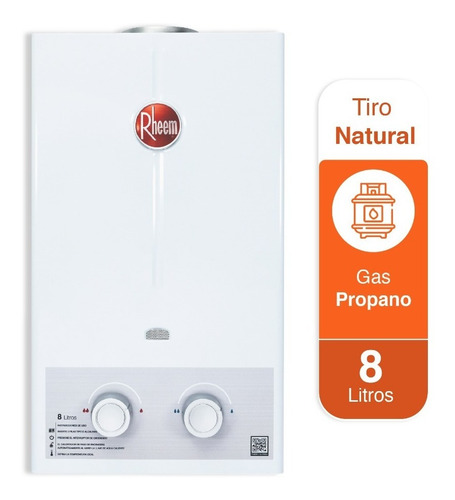 Calentador De Agua 8lt Gas Propano Tiro Natural Rheem