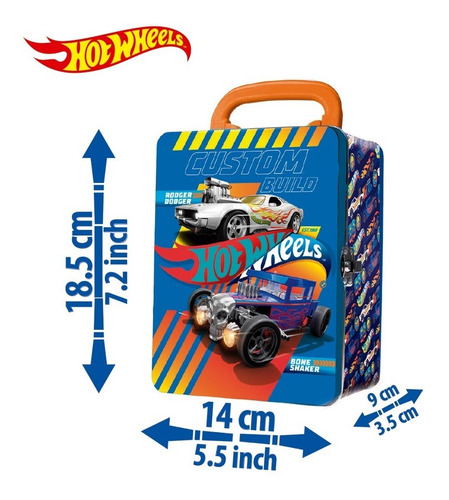 Imagen 4 de 6 de Hot Wheels Porta Autos De Metal Car Case Hwcc2