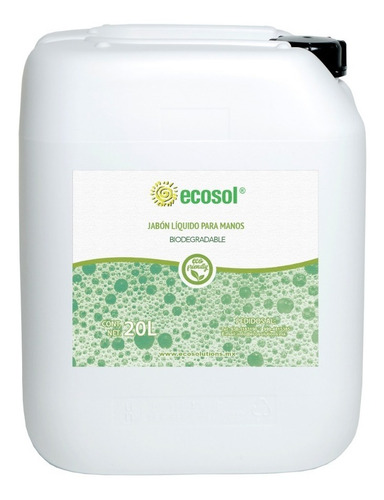 Imagen 1 de 1 de Jabón Líquido Para Manos 20l, Biodegradable, Ecosol