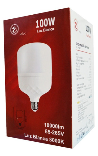 Foco Led 100w 10000lm Tipo Bala Industrial Máxima Potencia