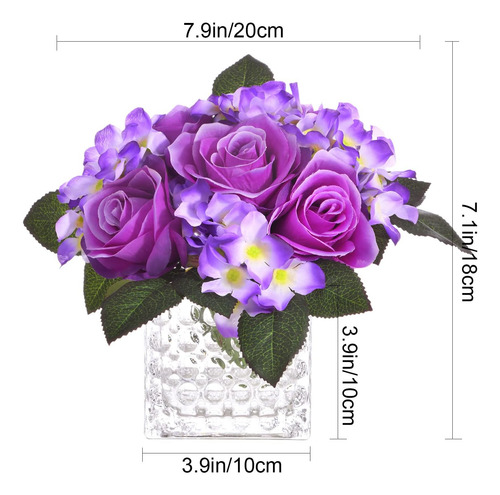 Fule - Arreglo De Centro De Mesa De Rosas Artificiales De Se
