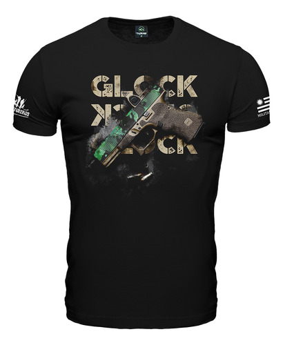 Remera Camiseta Estampada Manga Corta Hombre Glock Pistola
