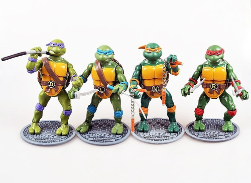 Colección X4 Figuras De Acción 16cm Tortugas Ninja 2003-1