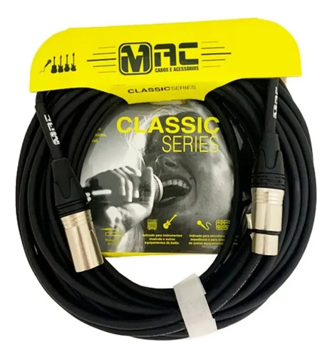 Cabo Para Microfone Xlr Macho X Xlr Femea Mac Cabos 4.57metr